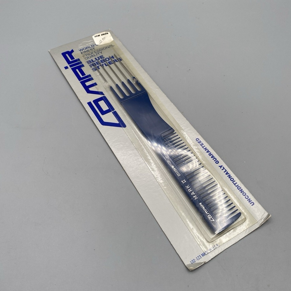 Vintage 8" Comair Mark II Celcon Teasing Comb Metal Pick Styler NOS